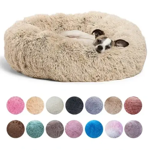 Plush Round Pet Bed for Dog or Cat